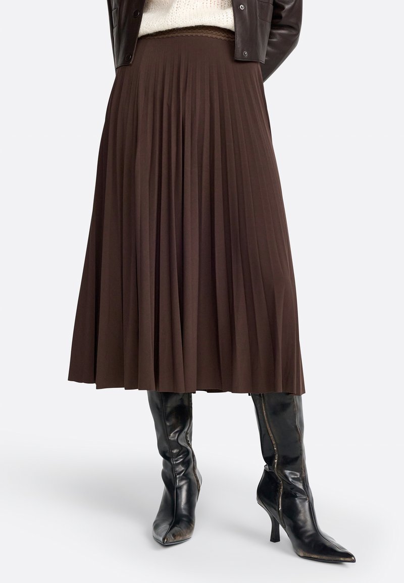 Rich & Royal MIT ELASTISCHEM BUND - A-line skirt - espresso/dark brown ...