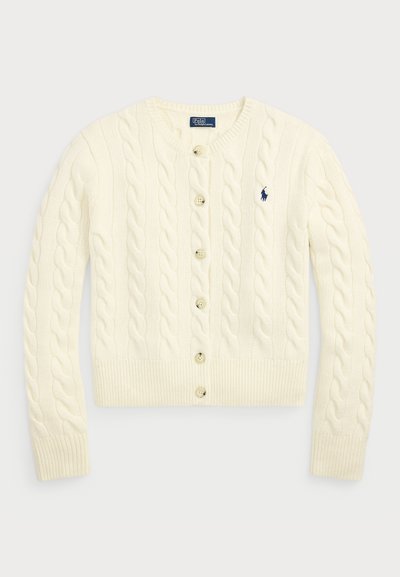 Polo Ralph Lauren CABLE-KNIT WOOL-CASHMERE CARDIGAN - Chaqueta de punto - authentic cream