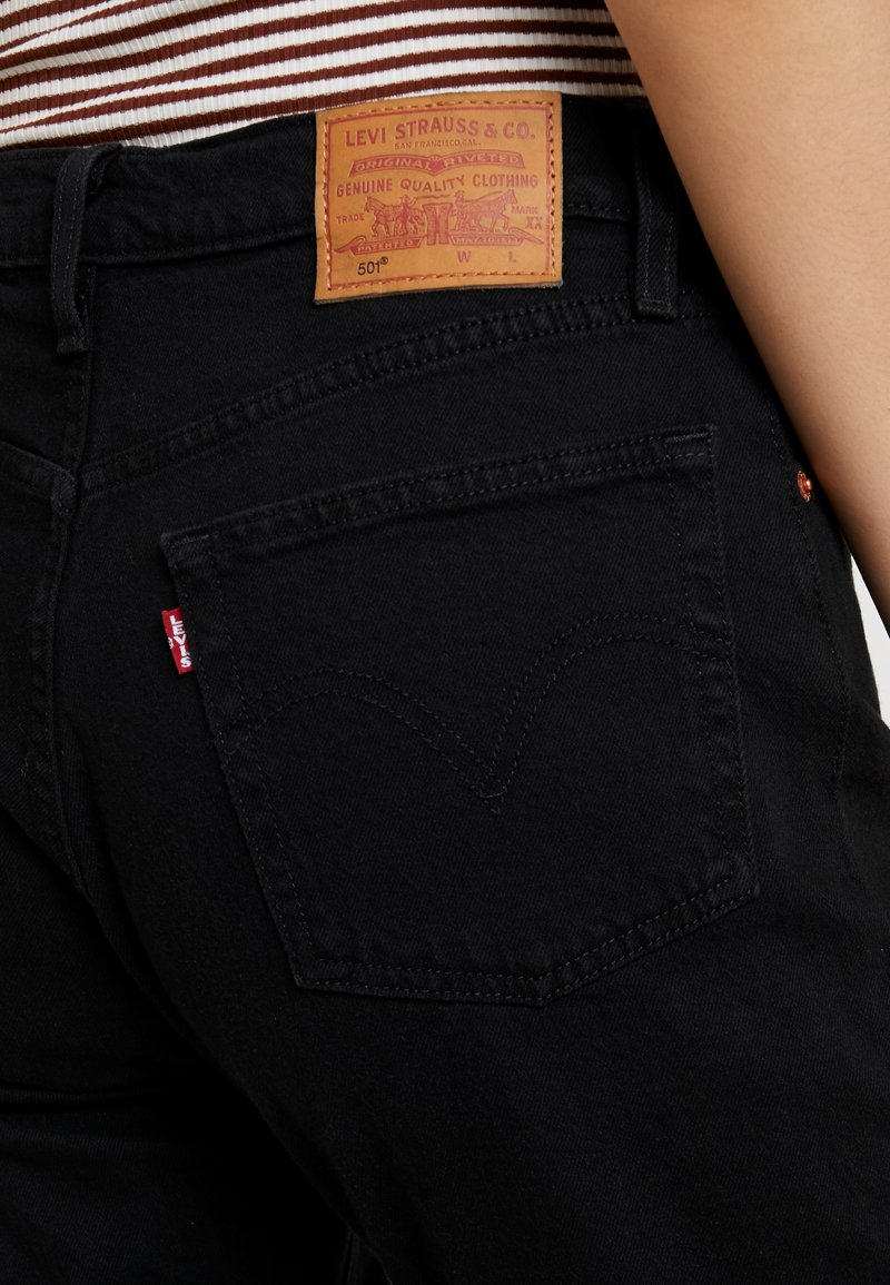 Levi S 501 Crop Jeans Straight Leg Black Heart Black Denim Zalando De