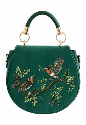 ROBIN LOVE EMBROIDERED SADDLE - Handbag - green