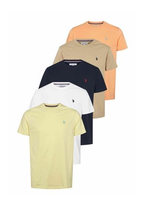 5-PACK - Lihtne T-särk - sapp crockery/peach/yellow/white