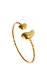 Arany karperec sima, hengeres dizájnnal. Két kerek, bab formájú díszítőelem található mindkét végén, amelyek fényes felülettel rendelkeznek.