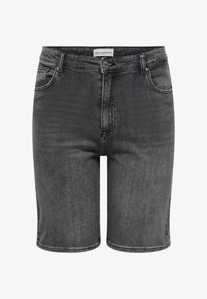 Mustad pestud teksapüksid, millel on nööp- ja lukusulgur, ees taskud, vööaasad ja brändiga sisevöökohal silt.