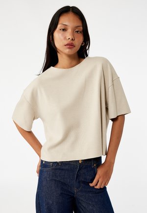 Koton, SHORT SLEEVE T-SHIRT. - T-shirt basique - beige