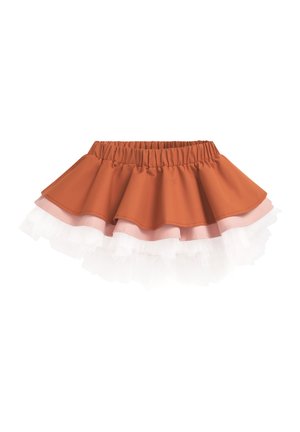 A-linjekjol - leather brown mellow rose