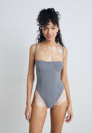 Good American GINGHAM SQUARE NECK SUPPORT ONE PIECE - Costum de baie - black