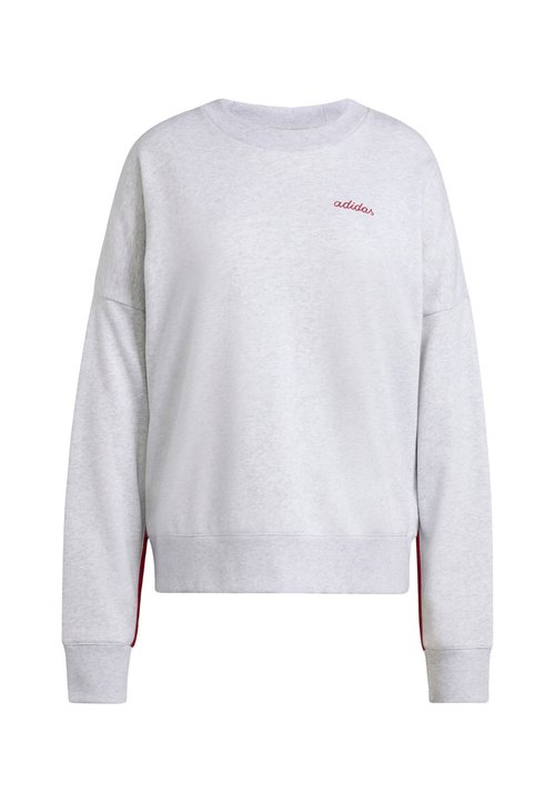 adidas SEASONAL ESSENTIALS COLORPOP WITH EMBROIDERED GRAPHIC - Sudadera - light grey heather active maroon — photo 5