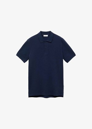 Marineblå polo skjorte lavet af bomuld, med krave, to-knaps placket og korte ærmer. Enkel design med en afslappet pasform.