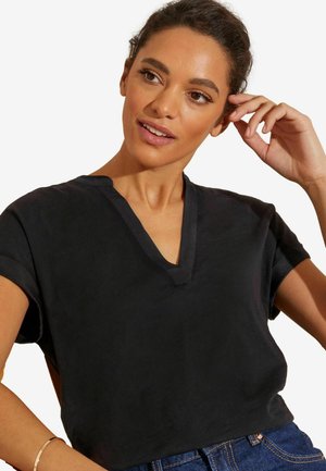 Love & Roses SHORT SLEEVE - Triko s potiskem - black