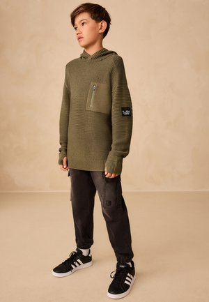 Next, REGULAR FIT - UTILITY - Mikina s kapucňou - khaki green