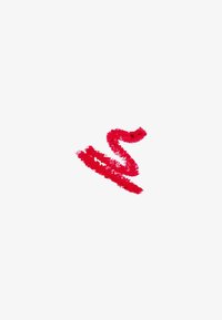 Segno rosso, a forma di linea texture simile a un zigzag, con una finitura morbida e polverosa, su uno sfondo bianco.