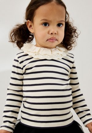 Next REGULAR FIT -  COLLAR - Maglietta a manica lunga - black and white stripe