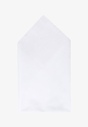 Sobre de papel blanco con solapa puntiaguda, superficie texturizada y cuerpo rectangular, diseñado para envío o almacenamiento.