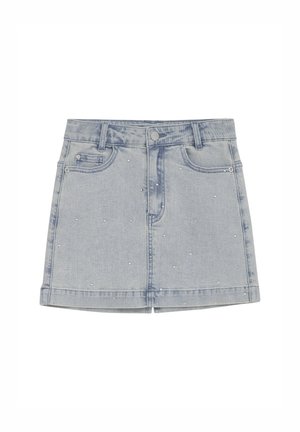 STUDS - A-snit nederdel - bleach denim