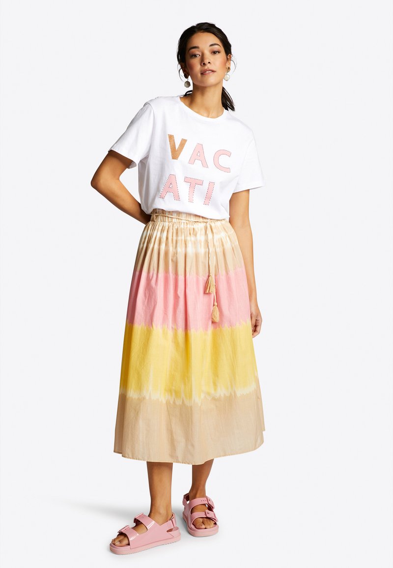 Rich & Royal MIDI LOOK - A-line skirt - strawberry/light pink 