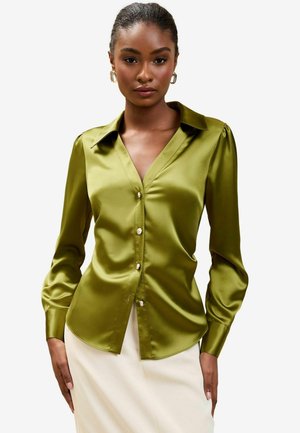 Lipsy REGULAR FIT - RUCHED SIDE BUTTON THROUGH - Cămașă - khaki green