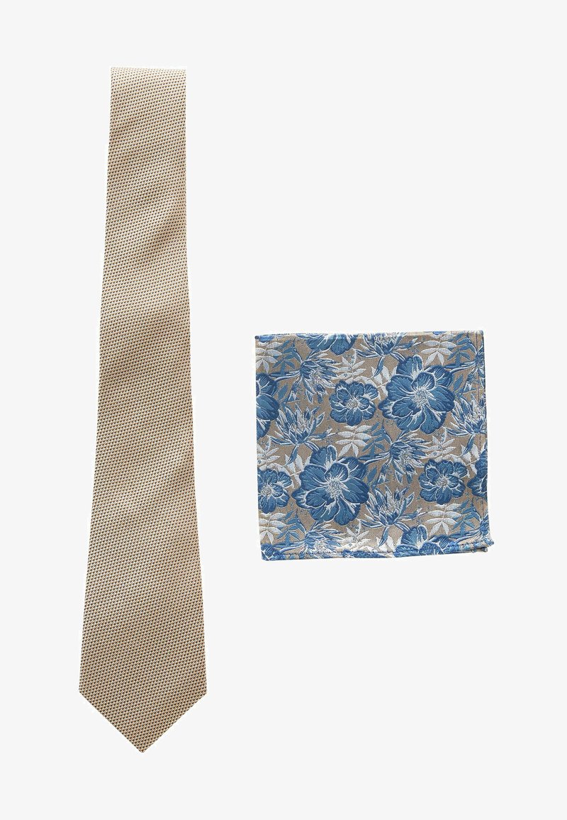 Next SET REGULAR - Díszzsebkendő - neutral brown navy blue floral