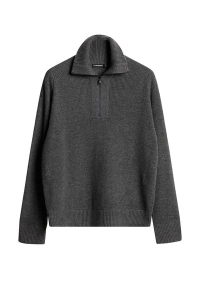 J.LINDEBERG WILMER QUARTER ZIP  - Trui - mid grey melange