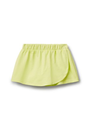 Gonna verde in cotone con elastico in vita, con un design a strati e orlo arrotondato, caratterizzata da una texture leggera e liscia.
