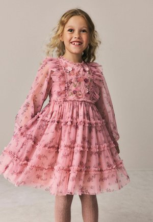 Laura Ashley, EMBROIDED MESH TIERED FLORAL DRESS - Cocktail dress / Party dress - pink