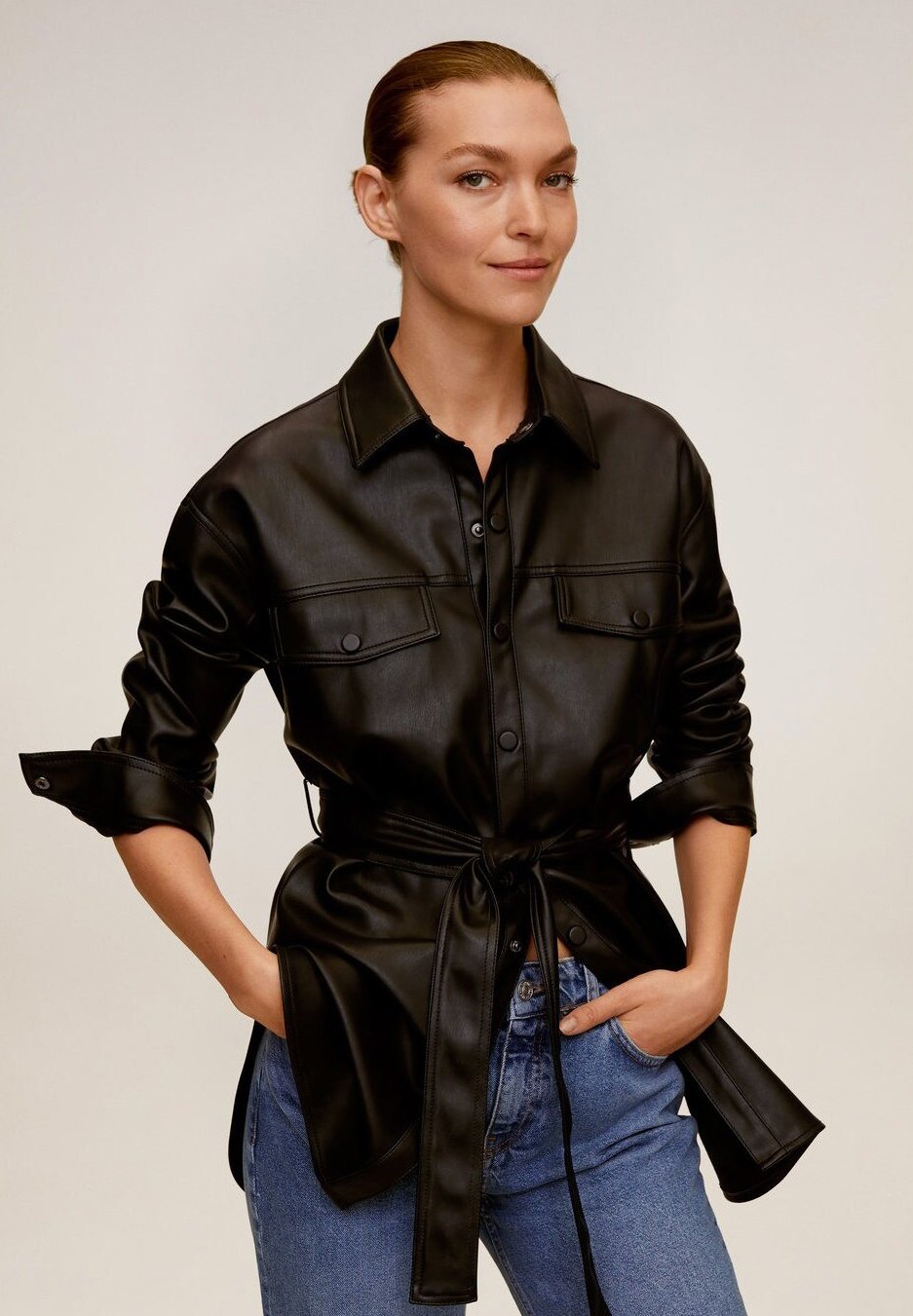 Mango ANAIS Imitert skinnjakke schwarzsvart Zalando.no Mango CADI Imitert skinnjakke schwarzsvart Zalando.no