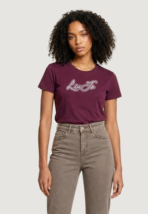 LIU JO, BASIC T-SHIRT TF6283 JS923 - T-shirt con stampa - bordeaux