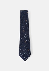 TigerTie stretta cravatta - blu scuro azzurro a pois verificato TigerTie stretta cravatta - blu scuro azzurro a pois verificato