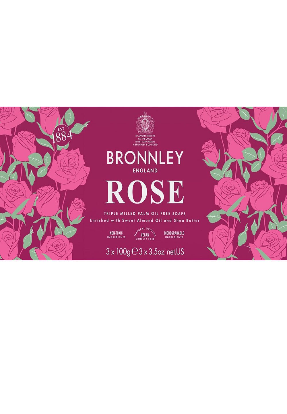 Bronnley Zitronenseife Lemon – 3 X 100g, Vegan, Mit Sheabutter & Nachhaltigem Palmöl