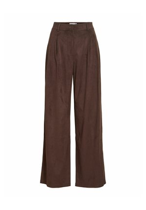 VILA, TROUSERS VICHOOSE HIGH WAIST - Pantalon classique - coffee bean