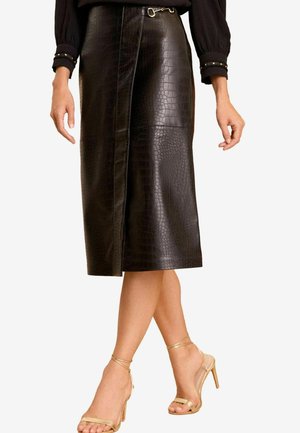 Love & Roses REGULAR FIT-CROC EFFECT - A-lõikeline seelik - black