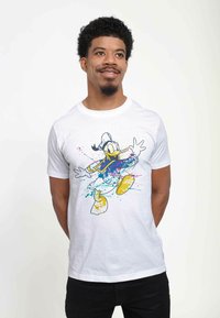 Henry Tiger DISNEY CLASSIC MICKEY SPLATTER DONALD UNISEX - Triko s potiskem - white