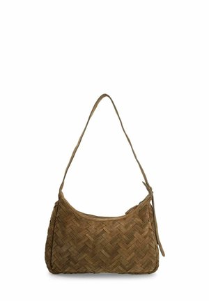 MIT FLECHT-DETAILS - Handbag - taupe