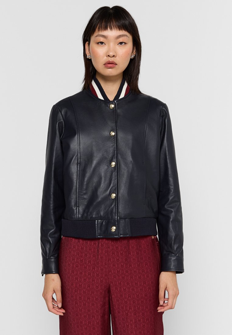 Tommy Hilfiger Leren jas donkerblauw Tommy Hilfiger Leren jas donkerblauw