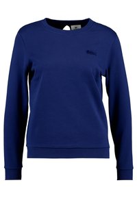 Laivansininen collegepaita, joka on valmistettu puuvillasekoitteesta. Paita on varustettu pyöreällä kaula-aukolla, ribbineuleisilla hihoilla ja helmalla sekä hillityllä logokirjonnalla rinnassa.