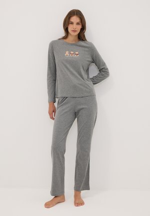 OVS, PYJAMAS WITH TEDDY BEAR PRINT SET - Conjunto de pijama - light grey