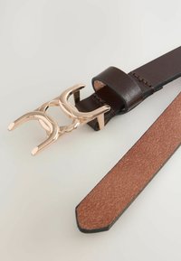 STATEMENT CHAIN DETAIL BUCKLE SKINNY - Remen - chocolate brown