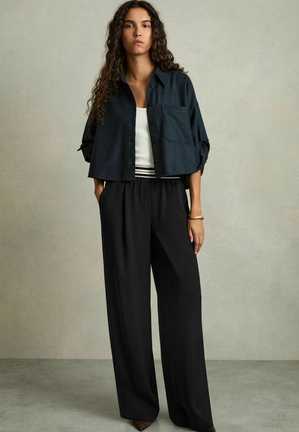 ABS STRIPE WAISTBAND WIDE LEG - Stoffhose