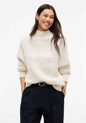 Tommy Hilfiger, HERITAGE PURE WOOL MOCK NECK JUMPER - Pullover - ivory petal
