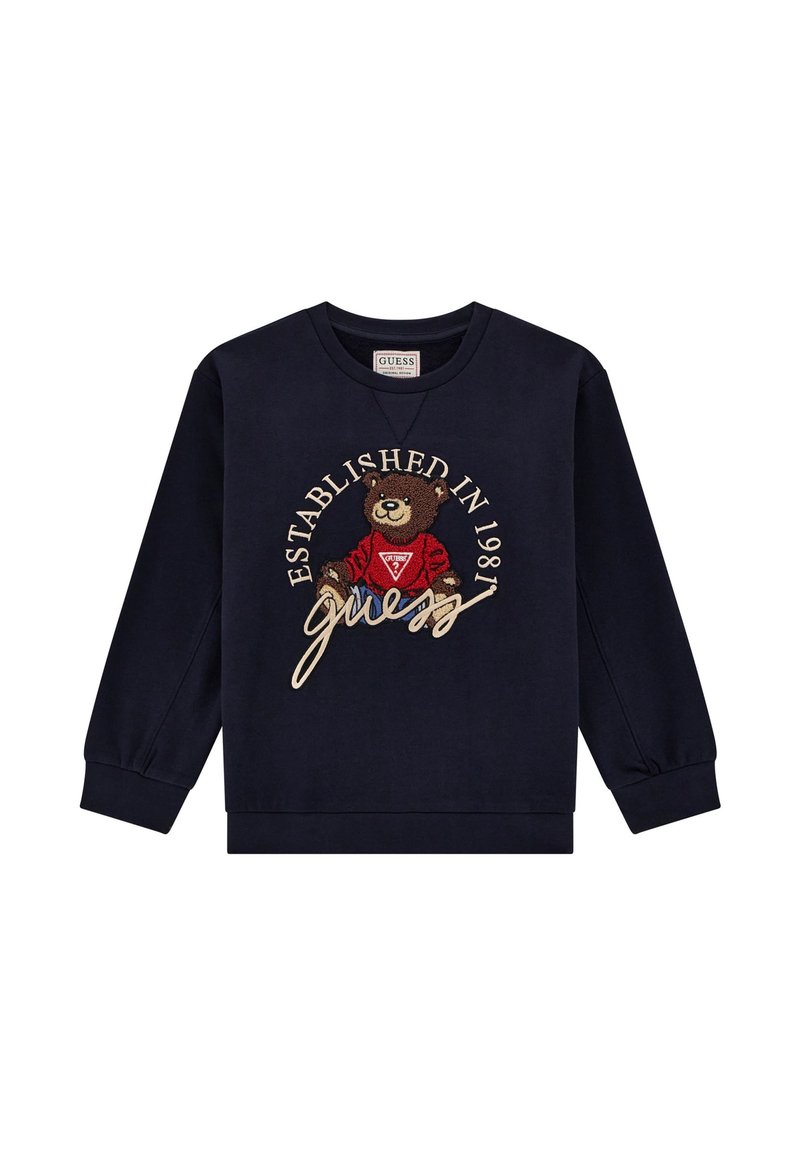 Guess CON RICAMO FRONTALE - Bluză de molton - blu