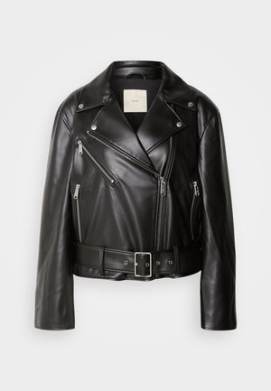 Calvin Klein Jeans MOTO JACKET BELT - Faux leather jacket - black beauty