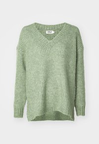 ONLIDA LIFE LOOSE VNECK - Vesta - hedge green melange