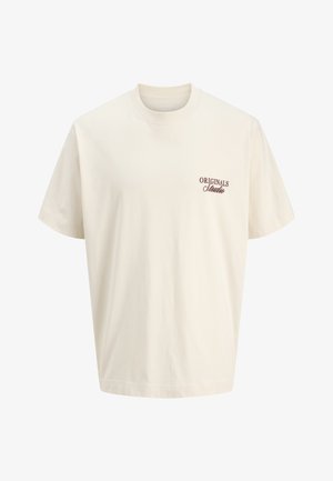 Jack & Jones JORNORREBRO TYPO CREW NECK - T-Shirt print - antique white