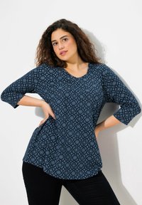 Ulla Popken 3/4 SLEEVE   - Maglietta a manica lunga - navy blue