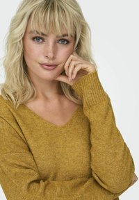 ONLY ONLRICA LIFE V NECK - Strikkegenser - golden spice