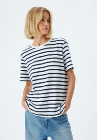 STRIPED  - T-Shirt print - dark blue