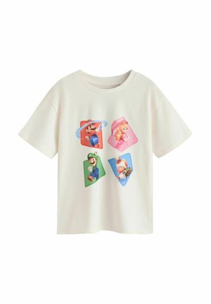 Next, REGULAR FIT - SUPER MARIO GALAXY OVERSIZED GRAPHIC T-SHIRT . - Nyomott mintás póló - ecru