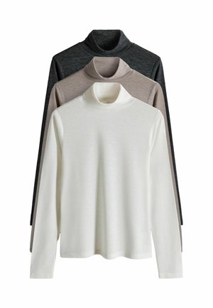 3 PACK ROLL NECK LONG SLEEVE - Longsleeve - black grey neutral