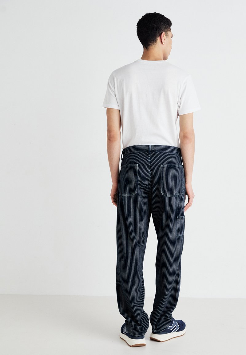GAP BAGGY CARPENTER PANT - Baggy Jeans - navy pinstripe/dark blue 