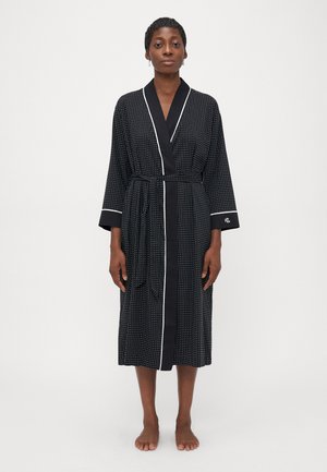 LAWN LONG KIMONO ROBE - Badekåpe - black