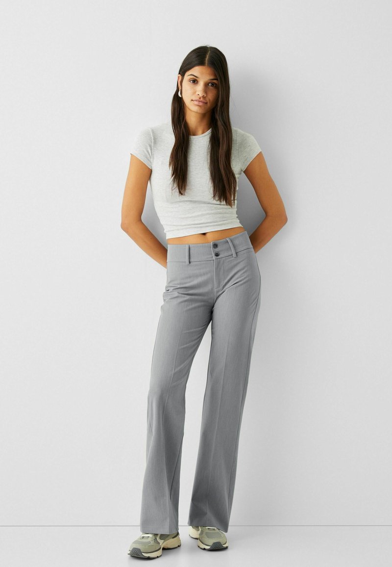 Bershka Broek grijs gemêleerd Bershka Broek grijs gemêleerd